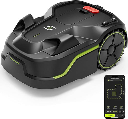Robotic Lawnmower, Intelligent Navigation Lawn Mower Robot with 20-60mm Cutting Height Range and 35% Slope, up to 1000m², Intelligent Path Planning, for Manicured Lawn