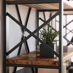 Book Shelf Open Bookcase Living Room Bedroom Simple Floor-standing Storage Rack Office Solid Wood Bookshelf Iron for Living Room, Home Office, Bedroom