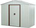SKYXIU Outdoor Storage Shed Waterproof,Metal Garden Shed for Bike,Trash Can, Machine,Galvanized Steel Outdoor Storage Cabinet,Outdoor Metal Shed for Backyard, Patio(8ft x 4ft)