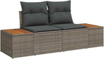 Garden Sofa Set Grey with Cushions, 13 Pieces, Made of Poly Rattan and Powder-Coated Steel for Garden, Balcony, Patio, Weatherproof Lounge Furniture with Storage Function and Table