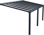 Canopia by Palram Stockholm Aluminium Patio Canopy 3.4 x 5.9 Polycarbonate Hollow Panels Pergola 588 x 341 cm Grey for Roofing Your Patio