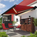 Patio Electric Retractable Awning with LED Lights - UV Protection, Weather Resistant, Adjustable Canopy for Outdoor Garden, Easy Installation
