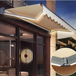Electric Retractable Outdoor Patio Awning with LED Lights, Waterproof Sun Shade Shelter, Remote Control Canopy for Deck, Balcony, Yard, 2x1.5M