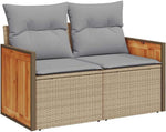 Garden Sofa Set Poly Rattan with Cushion Beige Light Grey 17-Piece Weatherproof Outdoor Lounge Furniture for Garden Balcony Patio Flexible Corner Couch with Aluminium Frame and Cosy Cushions