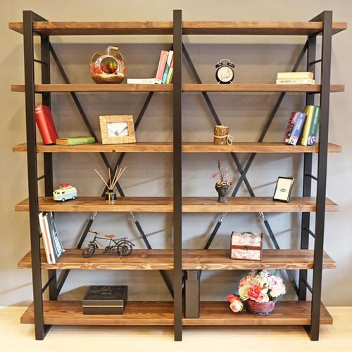 Book Shelf Open Bookcase Home Wall-mounted Simple Solid Wood Bookshelf Office Floor-standing Multi-layer Storage Rack for Living Room, Home Office, Bedroom