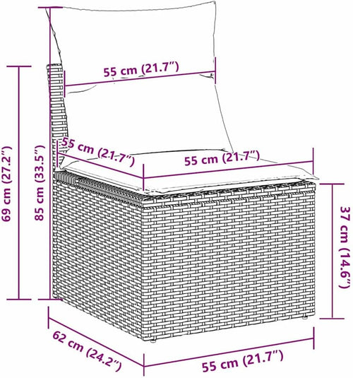 Garden Sofa Set with Cushions, 12-Piece Black Poly Rattan, Weatherproof, Outdoor Lounge Furniture for Garden, Balcony, Patio with Storage Space and Polyester Filling, Modular, Easy Care