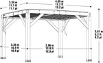 Yardistry 11ft x 13ft (3.4 x 4m) Wooden Louvered Pergola with Aluminium Roof 100% FSC certified premium wood