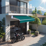 Motorized Retractable Awning, Outdoor Patio Waterproof Fabric Canopy with Remote Control, Sunshade for Windows & Doors, 2x1.5m