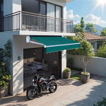 Motorized Retractable Awning, Outdoor Patio Waterproof Fabric Canopy with Remote Control, Sunshade for Windows & Doors, 2x1.5m