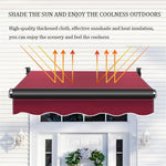 Outdoor Retractable Electric Patio Awning with LED Lights, 2x1.5m Sun Shade Canopy for Door Window Backyard Garden Balcony Sun Protection