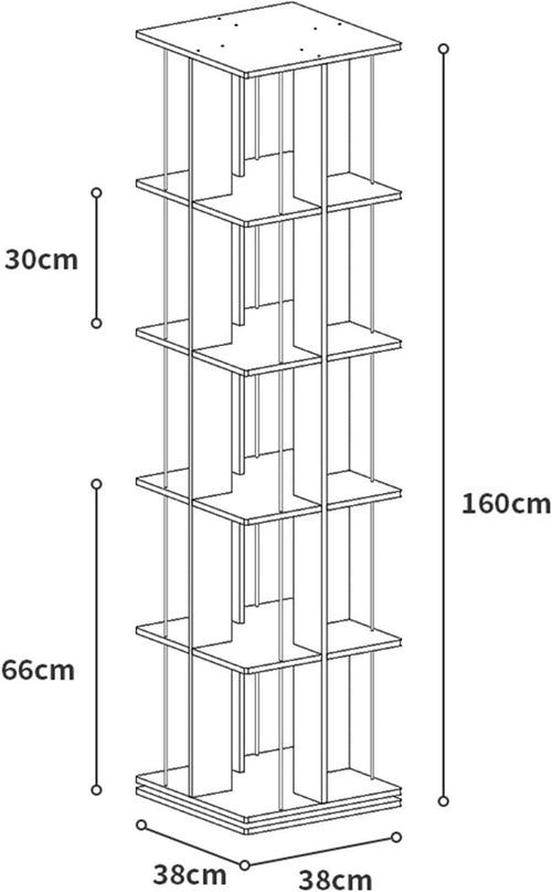 Bookshelf Solid Wood Rotating Bookshelf, 360-degree Living Room Multi-storey Floor-to-ceiling Bookcase, Picture Book Storage Shelf Bookcases