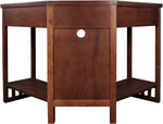 Leick Home 82430 Mission Corner Desk, Writing Computer Desk with Drop Front Keyboard Drawer, for Home Office, Solid Wood, Mission Oak