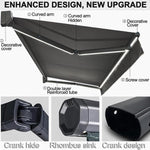 Patio Awning 3x2m Motorized Retractable Waterproof Outdoor Shade Canopy with Remote Control for Windows & Doors Deck Sun Protection Shelter