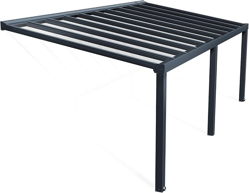 Palram Canopia Veranda Pergola 3.4x7.4cm Patio Cover Polycarbonate Roof Stockholm Grey Clear