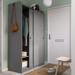 ProTuning HAUGA Wardrobe with sliding doors, grey, 118x55x199 cm