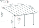 Canopia by Palram Feria Aluminium Patio Canopy 4 x 4.2 Polycarbonate Twin-Wall Panels Pergola 425 x 385 cm Grey for Roofing Your Patio