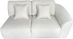 L Shaped Corner Sofa Wide Curve Armrests with Deep Cushions Upholstered Corner Sofa for Living Room Modern Sofa Couches for Family Home (Cream)