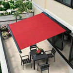 Retractable Motorized Outdoor Patio Awning Sun Shade Weather Protection Canopy for Home Courtyard Shop Restaurant Cafe Balcony, Red 8.2x6.56ft