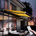 Patio Awning Electric Retractable Awning, Aluminum Frame & Remote Control, Complete Cassette Design, Outdoor Sunshade for Patio & Courtyard (Size A, 1 * 0.5m)