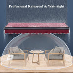 Retractable Patio Awning - Weather-Resistant Electric Sunshade with Remote & Manual Crank, Easy Installation for Window