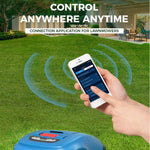 Robotic Lawnmower, Robot Grass Cutter with Charging Station, Robot Lawn Mower Parallel Tracks Mowing, 1/4 Acre, Path Planning,20-55 mm Cutting Height,33% Slope, APP Control with Virtual Boundaries