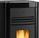Nordica Extra Flame Ventilated and Sealed Black 8kw Wood Pellet Stove Angelaevonoir