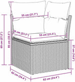 Garden Sofa Set Black Poly Rattan with Cushions 11 Pieces Weatherproof Lounge Furniture for Garden Balcony Patio with Storage Space and Sturdy Construction, Lightweight, Space-Saving, Cosy