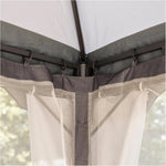 Marquee Metal Gazebo Canopy Party Tent Garden Patio Shelter with Netting Sidewalls & Double Tiered Roof