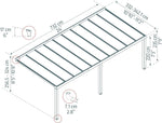 Palram Canopia Veranda Pergola 3.4x7.4cm Patio Cover Polycarbonate Roof Stockholm Grey Clear