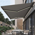 Patio Awning Electric Motorized Retractable, UV & Water-Resistant 3x2.5m Outdoor Shade Canopy for Garden Decks Sun Protection