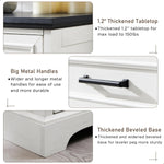 ACCOHOHO 6 Drawer Dresser, Farmhouse Chest of Drawers for Bedroom, 44" Tall Dresser with Large Metal Handles, Wood Drawer Organizer for Living Room, Hallway, Closet - White