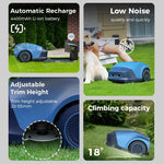 Robotic Lawnmower, Robot Grass Cutter with Charging Station, Robot Lawn Mower Parallel Tracks Mowing, 1/4 Acre, Path Planning,20-55 mm Cutting Height,33% Slope, APP Control with Virtual Boundaries