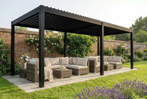 3x6m Black Pergola