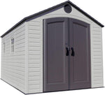 Lifetime 60282 Heavy Duty Garden Storage Shed, 7 x 12 ft (213 x 366 cm), High-Density Polyethylene (HDPE), Steel-Reinforced Apex Roof, Tan