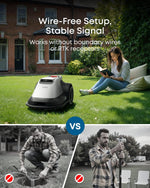 eufy Robot Lawnmower E15, Wire-Free with a Stable Signal, Hands-Free Auto Mapping, Accurate Obstacle Avoidance, Reliable Lawn Maintenance, 2-in-1 Mowing and Edge Trimming, 800 m² Coverage+Blade Set