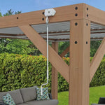 Yardistry 11ft x 13ft (3.4 x 4m) Wooden Louvered Pergola with Aluminium Roof 100% FSC certified premium wood