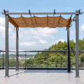 Outdoor Retractable Aluminum Pergola, sunshade grape trellis for Courtyard, Thickened aluminum alloy frame, anti-corrosion and rust-free, Flat Top Outdoor Pergola for Patio Use