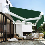 Outdoor Patio Electric Retractable Awning Sun Shade w/Remote Control & Manual Crank Handle, 3x1.5m for Courtyard Balcony Deck Shop Restaurant Cafe