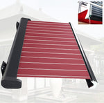Retractable Patio Awning with LED Light, UV Heat Resistant Sunshade for Windows Doors, Ideal Courtyard Cafe Canopy