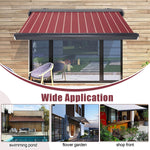 Electric Patio Awning Retractable with Remote Control, LED Lights, Waterproof Deck Balcony Yard Automatic Awning, 9.8X4.9ft