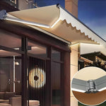 Patio Awning 3x2m Motorized Retractable Waterproof Outdoor Shade Canopy with Remote Control for Windows & Doors Deck Sun Protection Shelter