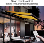 Patio Awning Electric Retractable Awning, Aluminum Frame & Remote Control, Complete Cassette Design, Outdoor Sunshade for Patio & Courtyard (Size A, 1 * 0.5m)