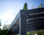 Canopia by Palram Stockholm Aluminium Patio Canopy 3.4 x 5.9 Polycarbonate Hollow Panels Pergola 588 x 341 cm Grey for Roofing Your Patio