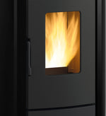 Nordica Extra Flame Ventilated and Sealed Black 8kw Wood Pellet Stove Angelaevonoir