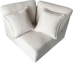 L Shaped Corner Sofa Wide Curve Armrests with Deep Cushions Upholstered Corner Sofa for Living Room Modern Sofa Couches for Family Home (Cream)