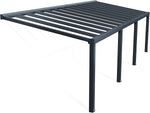 Canopia by Palram Veranda Pergola 3.4x9.5cm Patio Cover Polycarbonate Roof Stockholm Grey Clear