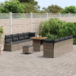 Poly Rattan Garden Sofa Set with Cushion and Storage Space Grey 80 x 80 x 71 cm Weatherproof Outdoor Lounge Furniture for Patio, Balcony and Conservatory, Space Saving and Cosy