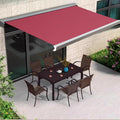 Retractable Electric Patio Awning with LED Lights & Remote Control, Aluminum Frame for Backyard, Garden, Balcony