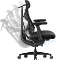 LiberNovo PRO AirFlow Dynamic Ergonomic Office Chair, Desk Chair with Active AirFlow Seat Ventilation, 2 Ventilation Speeds, 5 Recline, Built-in Spine Stretch, for Home Office, Graphite 48cm