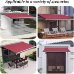 Retractable Electric Patio Awning with LED Lights & Remote Control, Aluminum Frame for Backyard, Garden, Balcony